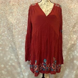 Free People red floral tunic